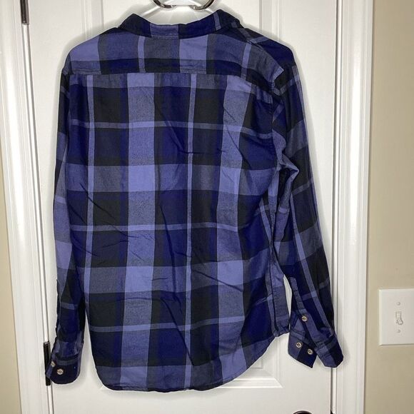 Mens Marmot Mountain Works long sleeved Flannel shirt small Blue plaid - Picture 3 of 7
